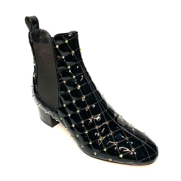 Valentino Garavani Rockstud Quilted Boots EU 38.5 US 8.5 Black Ankle Booties - Picture 1 of 9